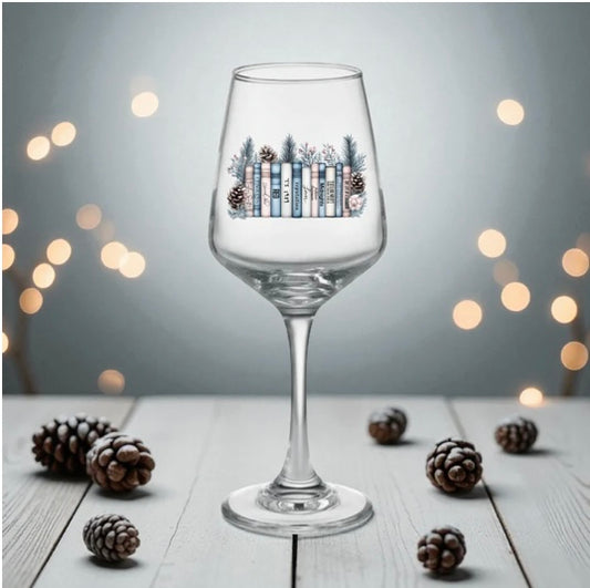 Books as Albums Wine Glass