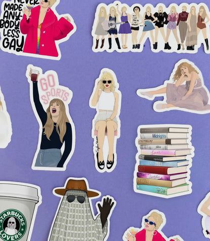 Taylor Swift Vinyl Sticker - Book Stack - Albums (Inc TTPD)