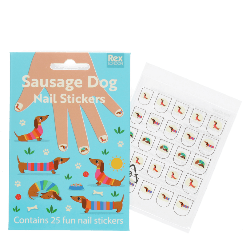 Children's Nail Stickers - Sunny Sausage Dog