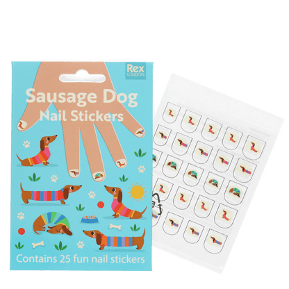 Children's Nail Stickers - Sunny Sausage Dog
