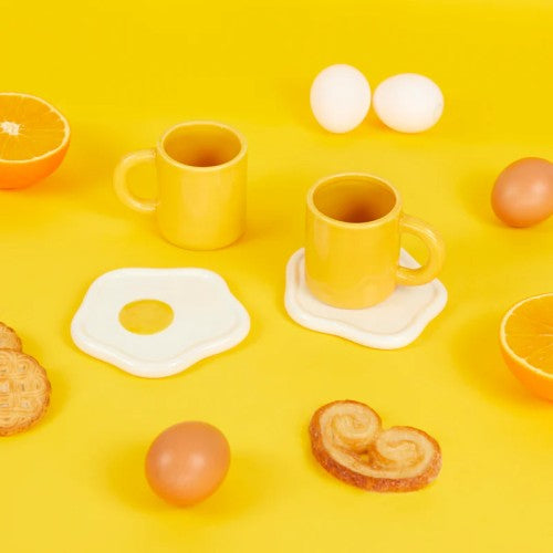 BALVI - SUNNY SIDE UP - COFFEE CUPS & SAUCERS CERAMIC SET OF 2
