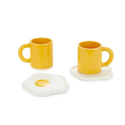 BALVI - SUNNY SIDE UP - COFFEE CUPS & SAUCERS CERAMIC SET OF 2