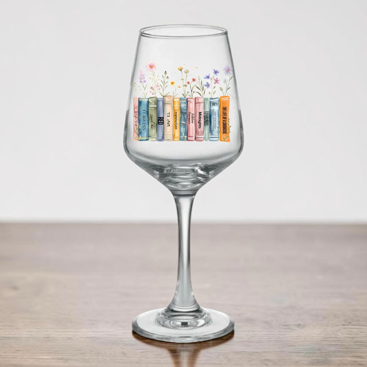 Books as Albums Wine Glass - Spring/Summer