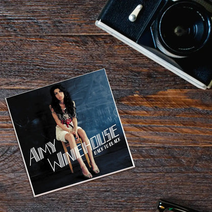 Amy Winehouse Back to Black Album Cover Ceramic Coaster