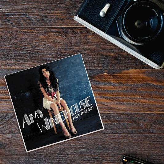 Amy Winehouse Back to Black Album Cover Ceramic Coaster