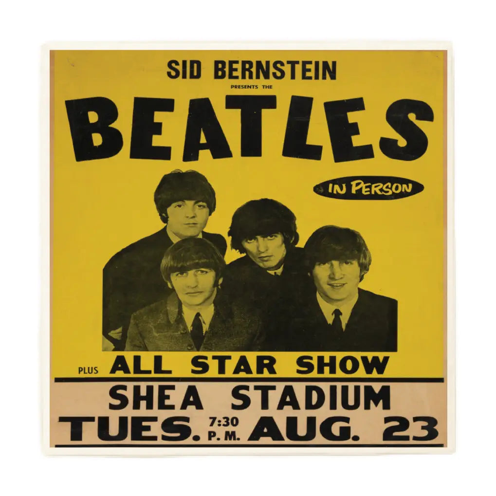 The Beatles Vintage Ticket Poster - Ceramic Coaster