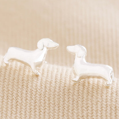 Sterling Silver Sausage Dog Earrings