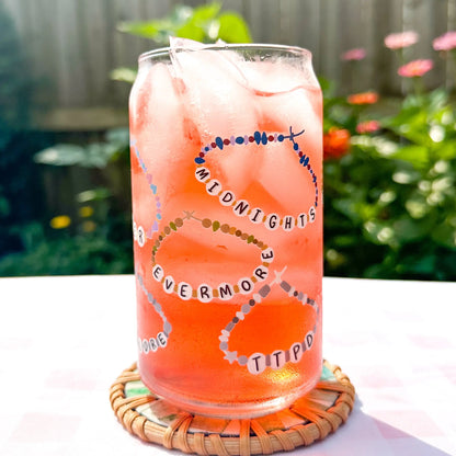 Eras Friendship Bracelet Summer Glass Tumbler