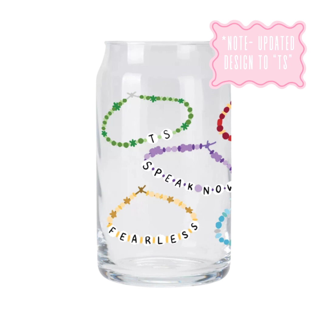 Eras Friendship Bracelet Summer Glass Tumbler
