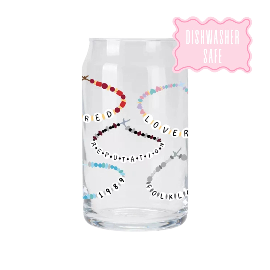 Eras Friendship Bracelet Summer Glass Tumbler