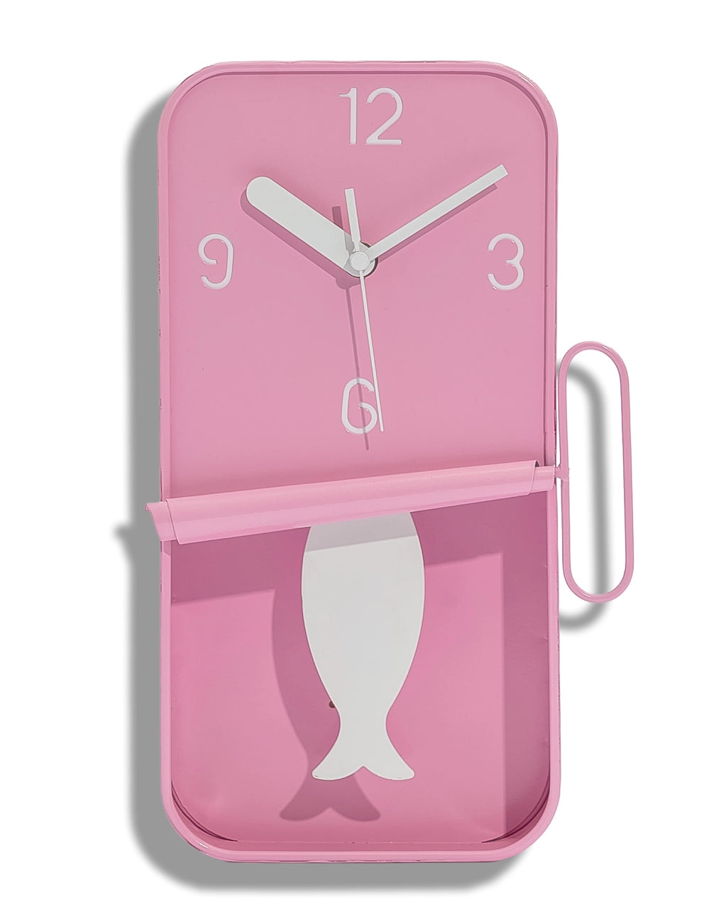 PREORDER - Pink Metal Sardine Tin Pendulum Wall Clock