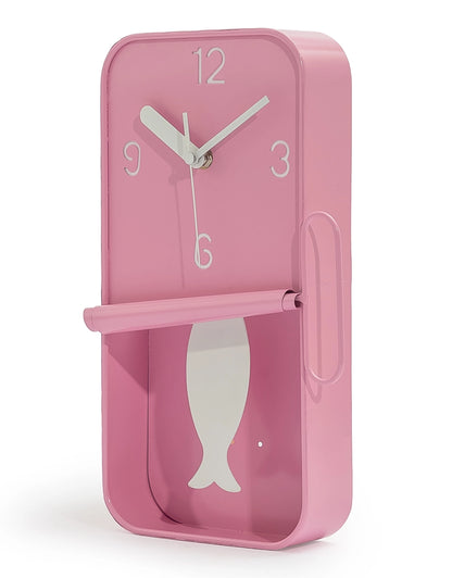 PREORDER - Pink Metal Sardine Tin Pendulum Wall Clock