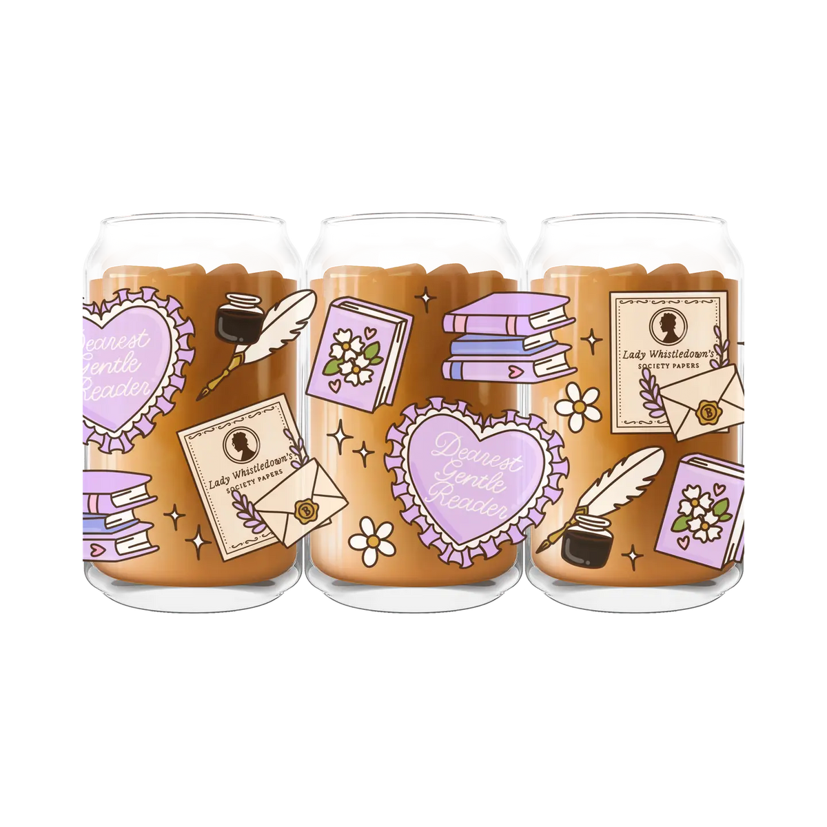 Bridgerton - Dearest Gentle Reader Iced Coffee Glass | 20oz