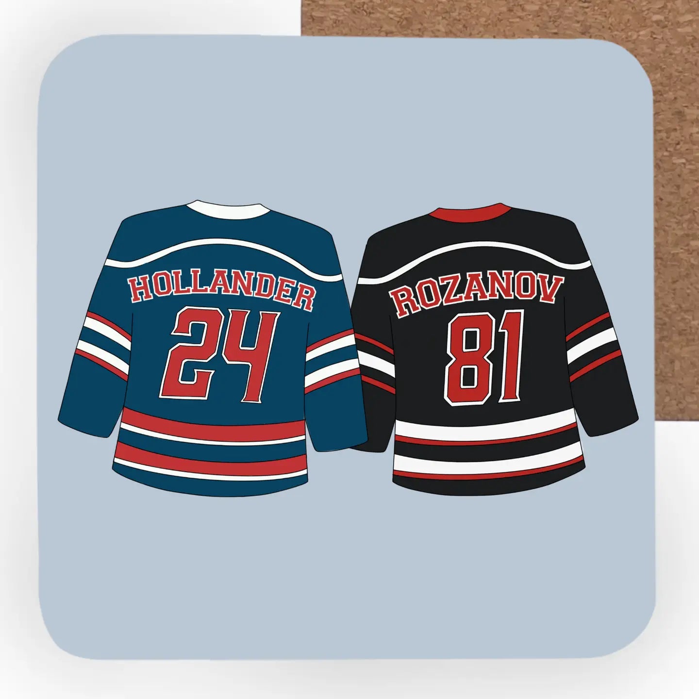 Heated Rivalry Hollander and Rozanov Illustrated Coaster