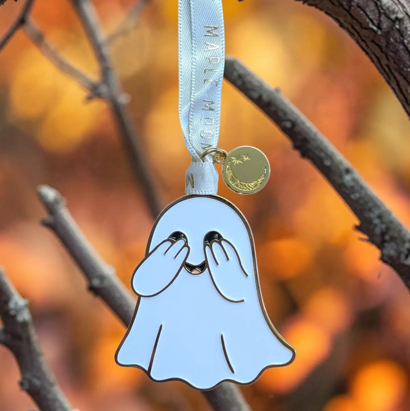 Peek-A-Boo Enamel Ghost