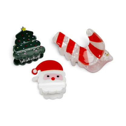 Jingle Bunch Set of 3 Christmas Mini Hair Claw Clips