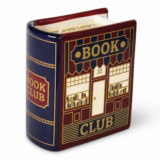 Book Lover Book Club Book   Shaped Ceramic Candle