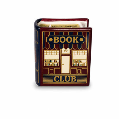 Book Lover Book Club Book   Shaped Ceramic Candle