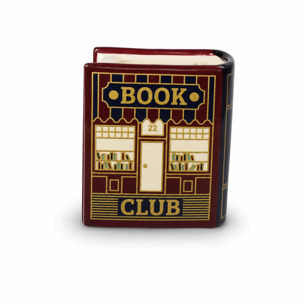 Book Lover Book Club Book   Shaped Ceramic Candle