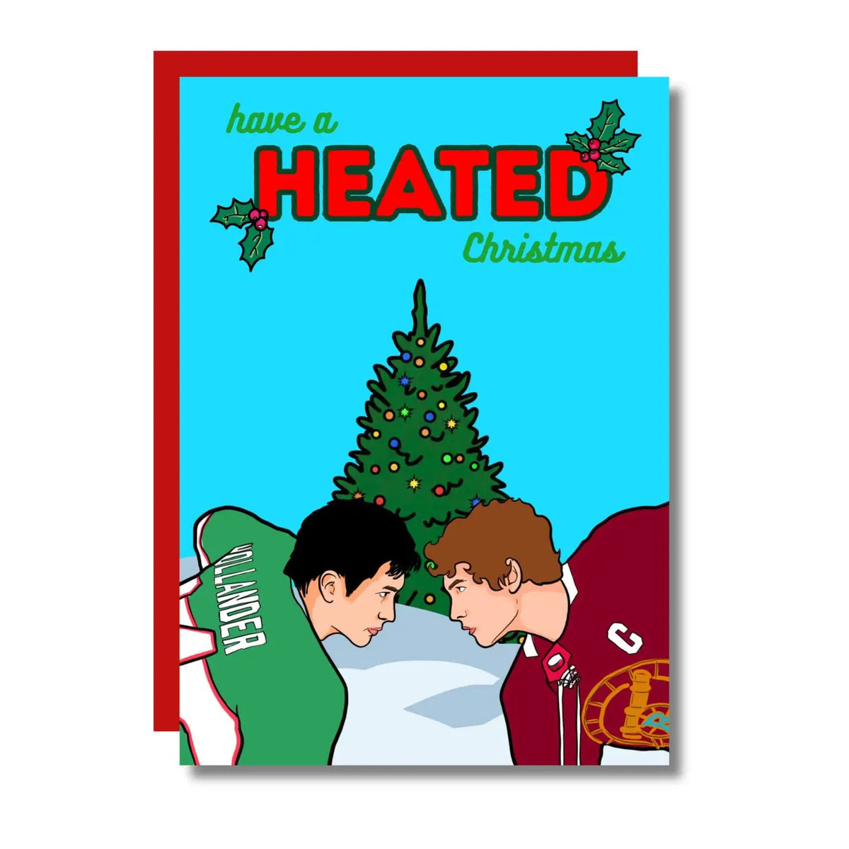 Have A Heated Christmas Hockey Romance Funny Card