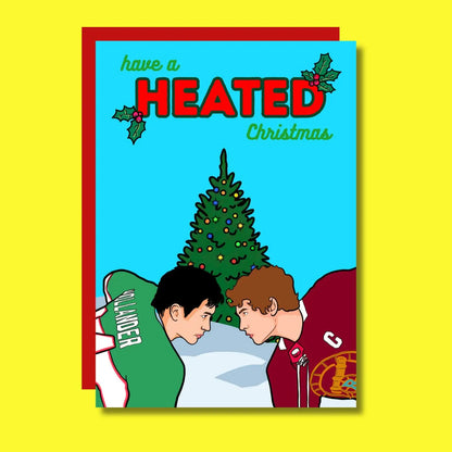 Have A Heated Christmas Hockey Romance Funny Card
