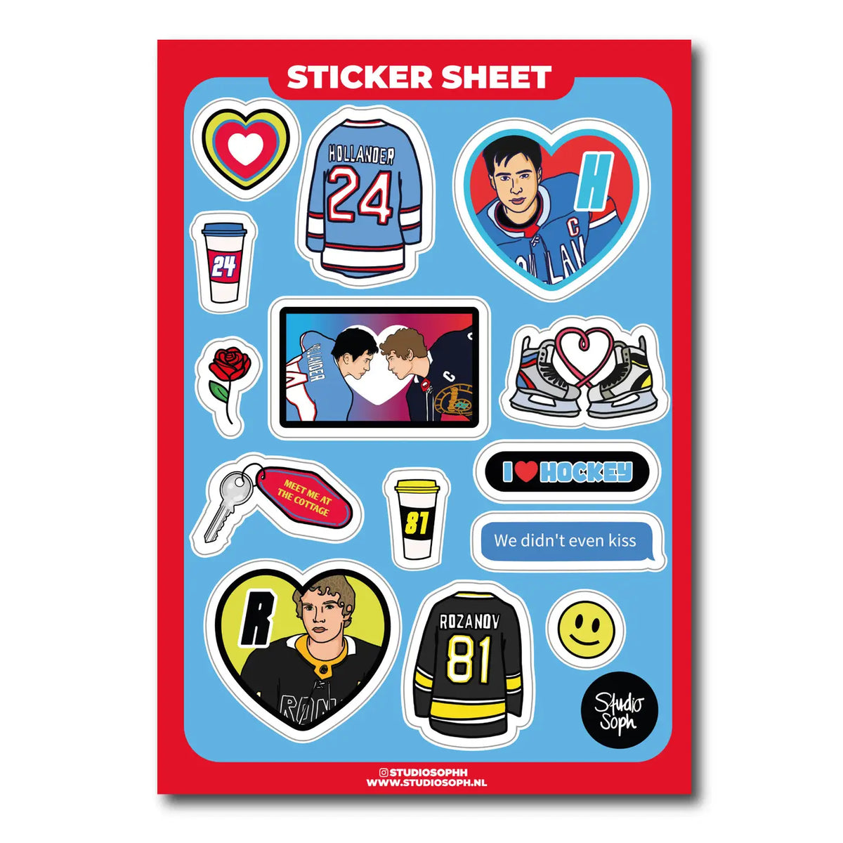 Hockey Romance A5 Sticker Sheet