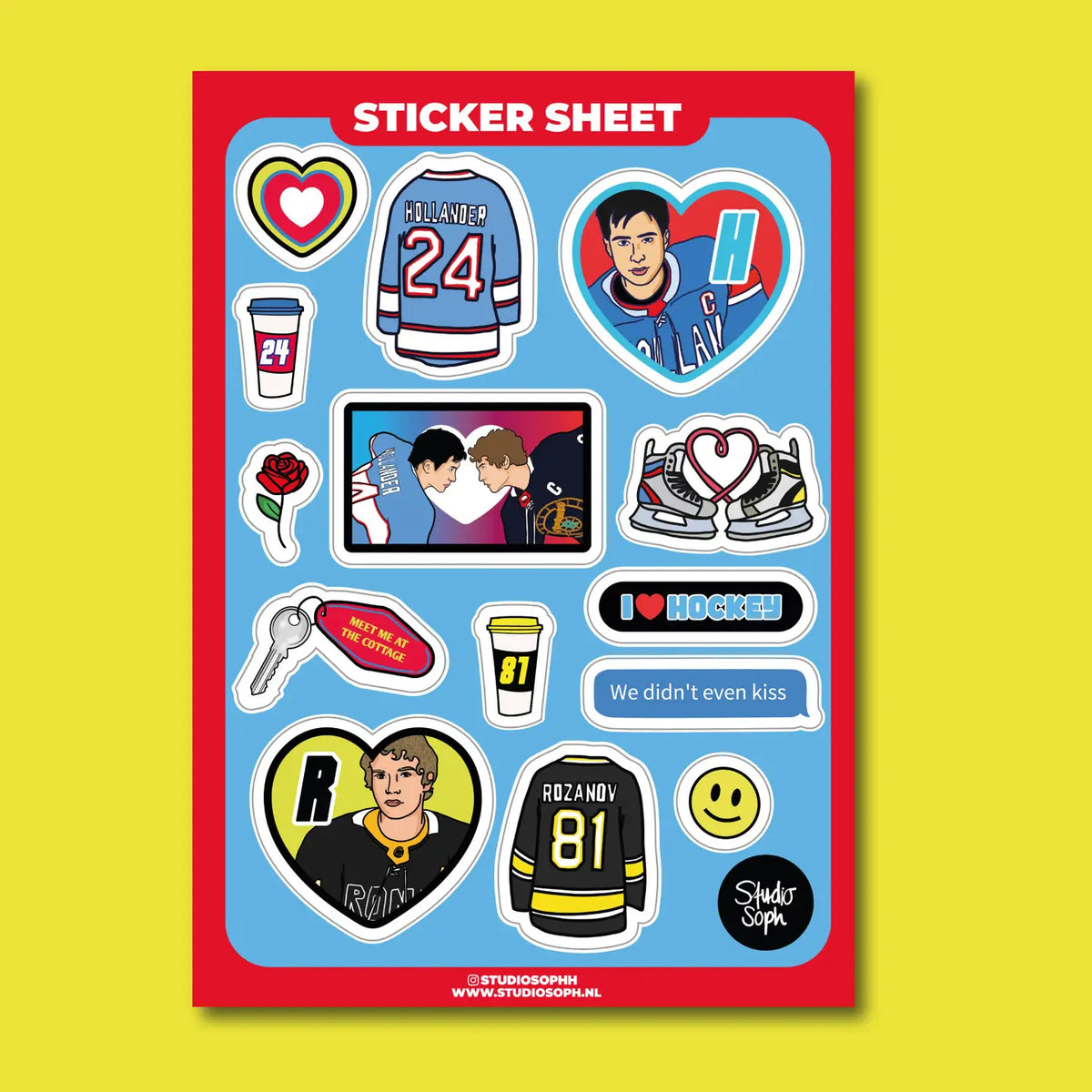 Hockey Romance A5 Sticker Sheet