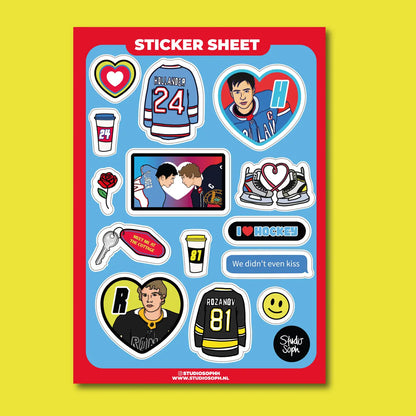 Hockey Romance A5 Sticker Sheet