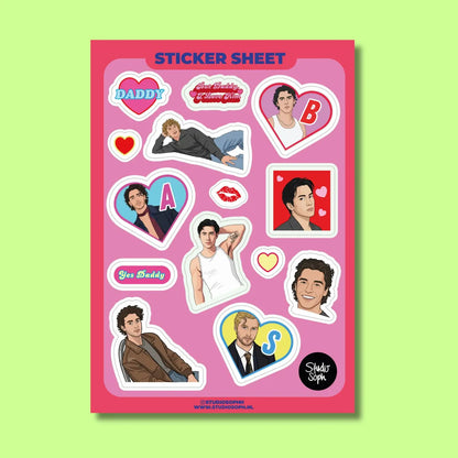 Hockey Hunks A5 Sticker Sheet