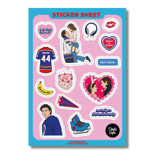 Sweet Cherry Pie Hockey Romance A5 Sticker Sheet