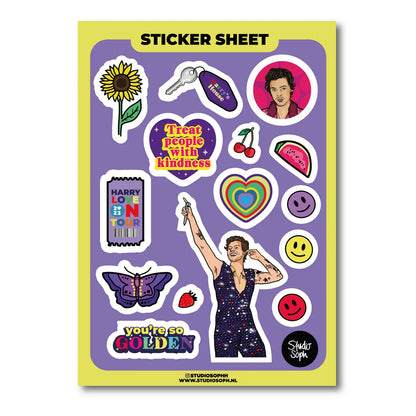 Watermelon Golden Pop Star A5 Sticker Sheet