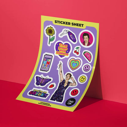 Watermelon Golden Pop Star A5 Sticker Sheet
