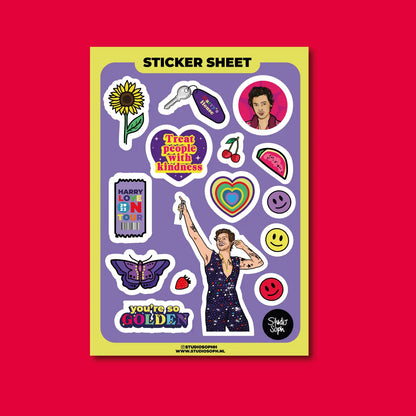 Watermelon Golden Pop Star A5 Sticker Sheet