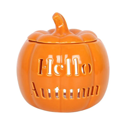 Hello Autumn Fall Pumpkin Oil Burner and Wax Warmer