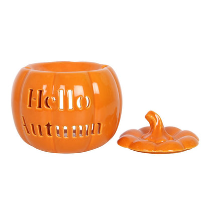 Hello Autumn Fall Pumpkin Oil Burner and Wax Warmer
