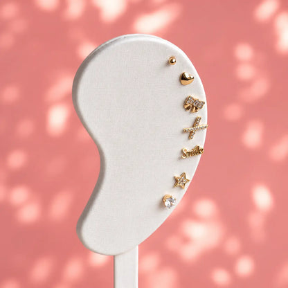 Week of Earrings Gift Set Gold Plated Studs