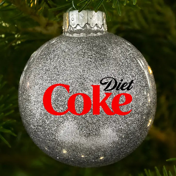 Diet Coke Bauble - Silver Glitter