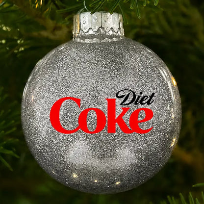 Diet Coke Bauble - Silver Glitter