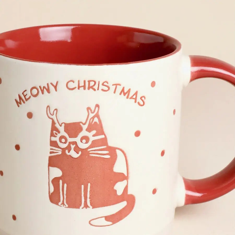 Ceramic Meowy Christmas Mug