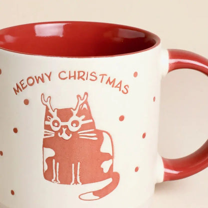 Ceramic Meowy Christmas Mug