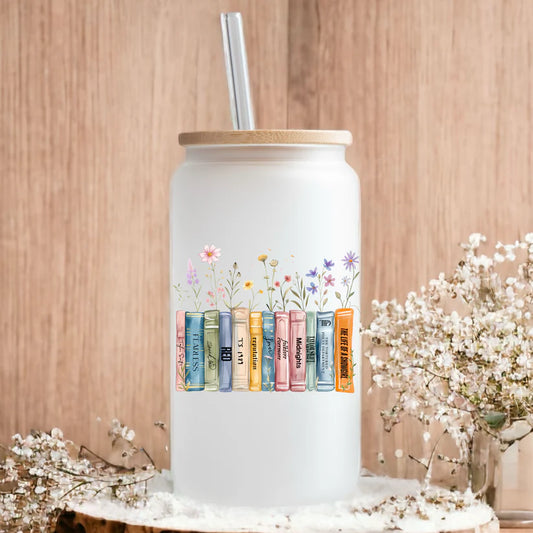 TS12 - Includes The Life Of A Showgirl - Albums as Books Swiftie Glass Tumbler 550ml
