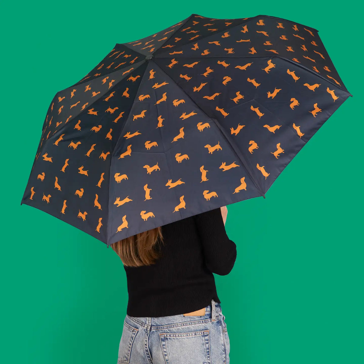 Balvi Festive Dachshund Umbrella - Black