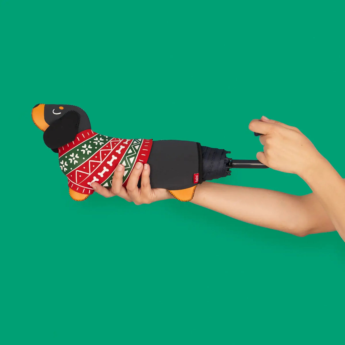 Balvi Festive Dachshund Umbrella - Black