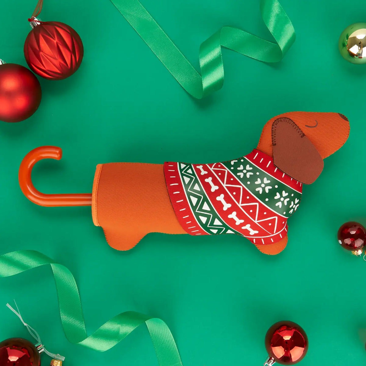 Balvi Festive Dachshund Umbrella - Brown