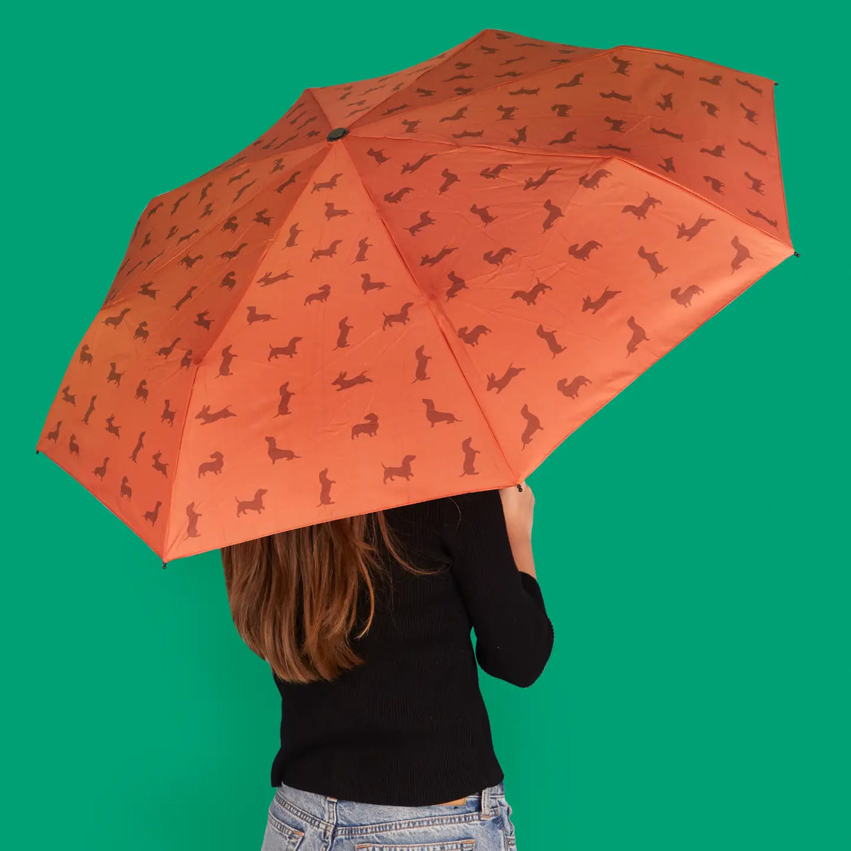Balvi Festive Dachshund Umbrella - Brown