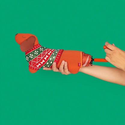 Balvi Festive Dachshund Umbrella - Brown