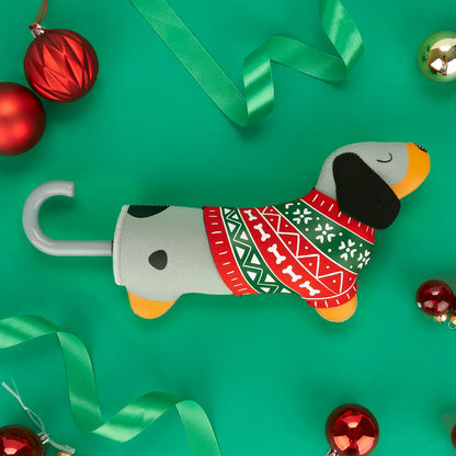 Balvi Festive Dachshund Umbrella - Grey