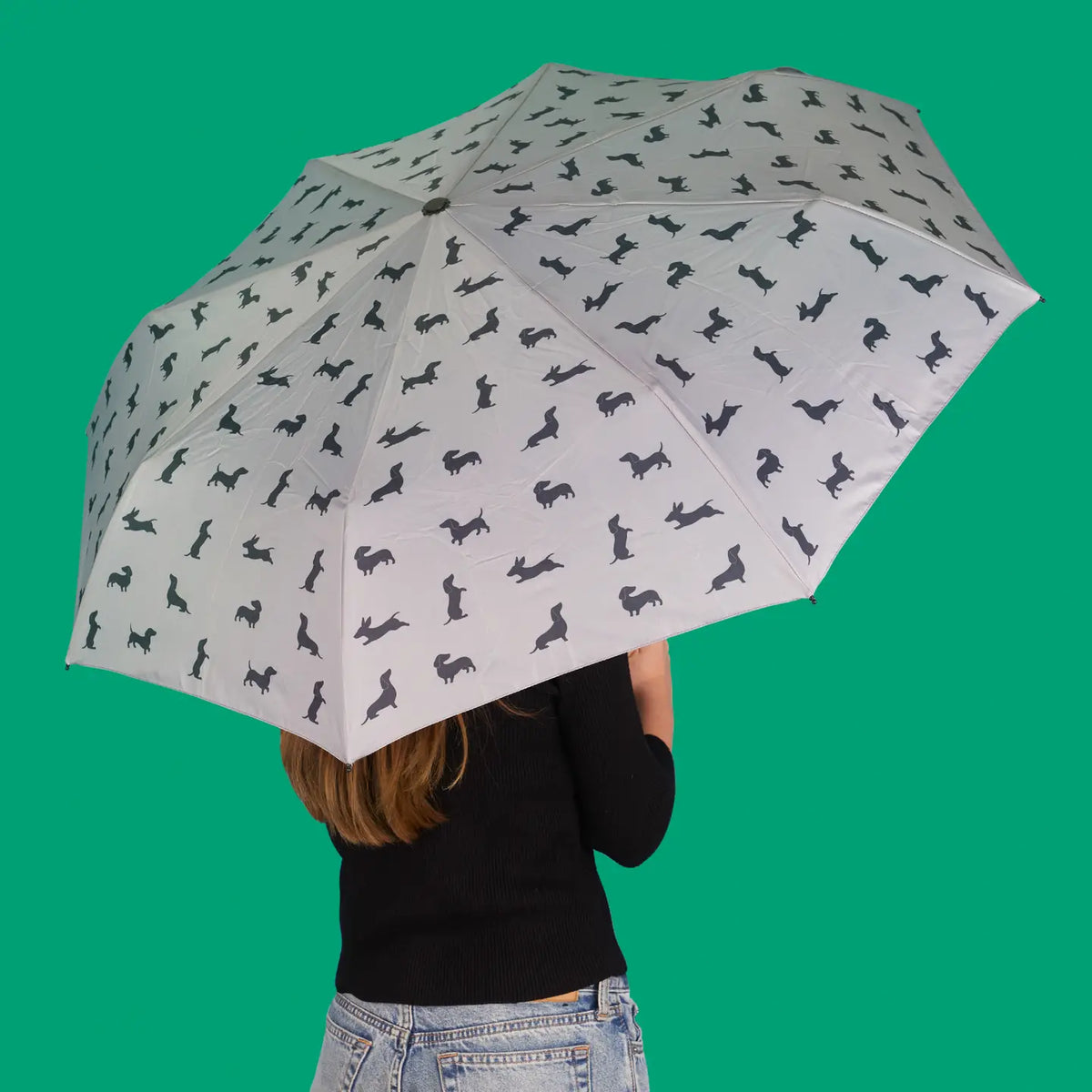 Balvi Festive Dachshund Umbrella - Grey