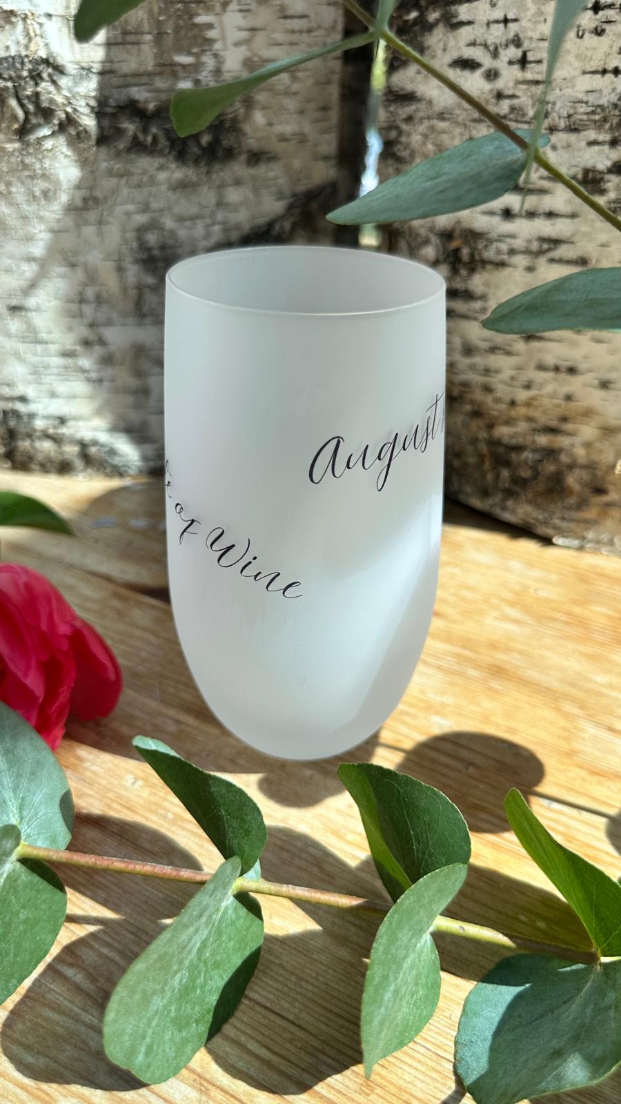 August Slipped Away Frosted Stemless Glass
