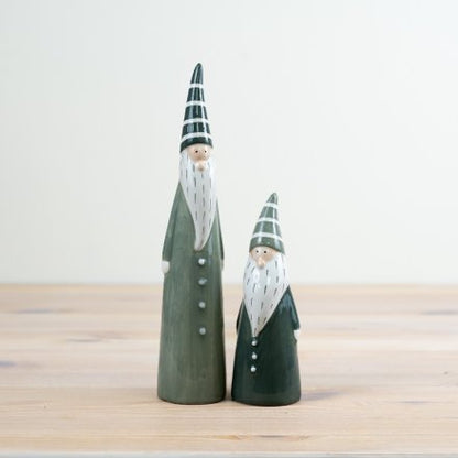 FESTIVE GREEN SANTA ORNAMENT, 14CM